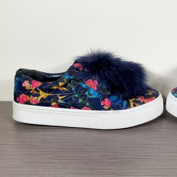 Sam Edelman Leya Pom Pom Tropical Floral Slip-on Sneakers Womens Size 5.5 / 35.5 - Picture 7 of 12